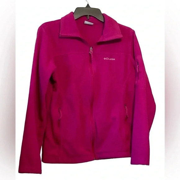 Columbia Size Medium Womens Full Zip Stand Collar Pocket Fleece Athletic Jacket - Picture 1 of 4